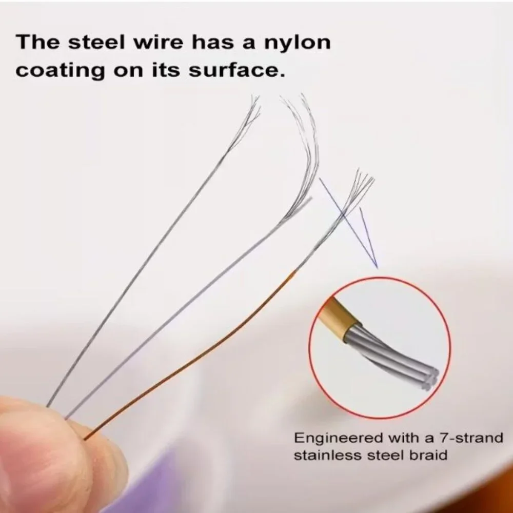 KMEOSCH Gold 7-Strand  Flexible Braided  Beading Wire .60mm  30m